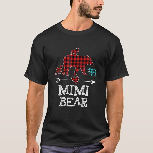T-shirt Mimi Oear Pajama Red Plaid Buffalo (Devant)