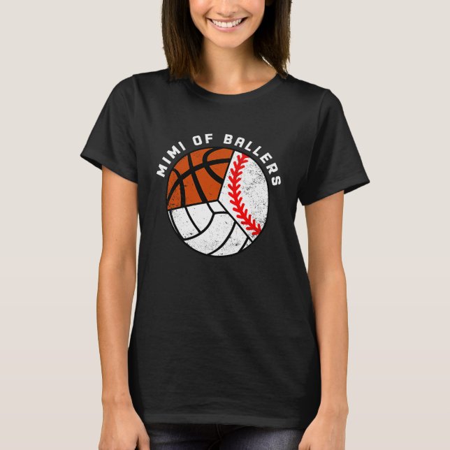 T-shirt Mimi Of Ballers Baseball Volleyball Basketball Mim (Devant)