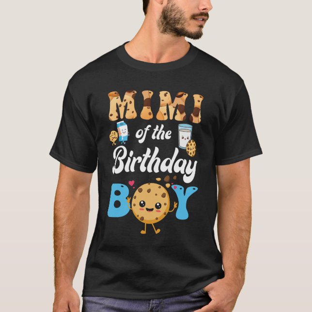 T-shirt Mimi Of The Birthday Boy Milk And Cookies 1st Birt (Devant)