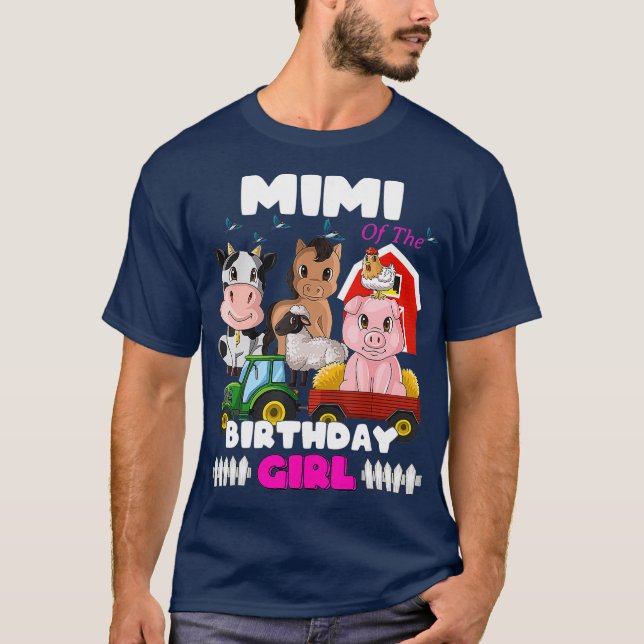 T-shirt Mimi of the Birthday Girl Barnyard Farm Animaux (Devant)