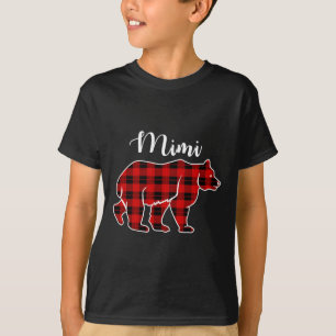 T-shirt Mimi Ours Rouge Plaid Costume de Noël assorti