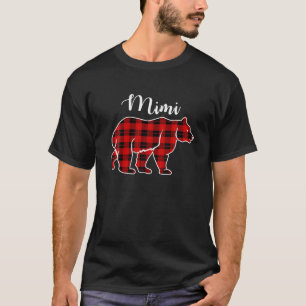 T-shirt Mimi Ours Rouge Plaid Costume de Noël assorti
