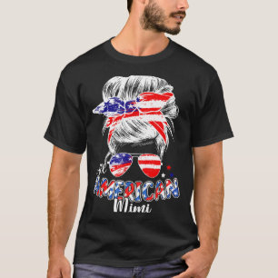 T-shirt Mimi patriotique chignon décoiffé 4 juillet cheveu