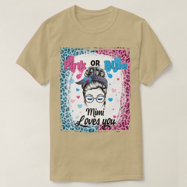T-shirt Mimi rose ou bleu Messy Bun Bleached Genre Reveil (Design devant)