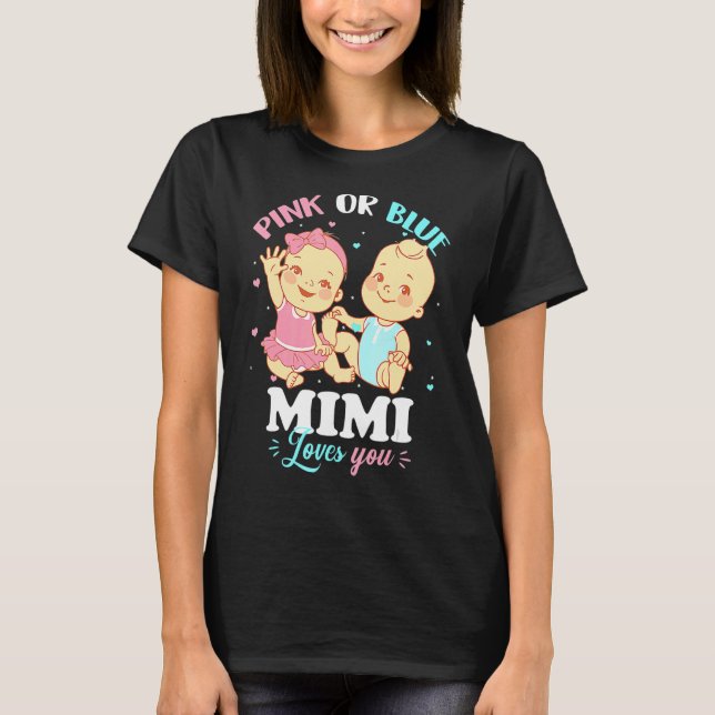 T-shirt Mimi Rose Ou Bleu Vous Aime Grand-Mère (Devant)