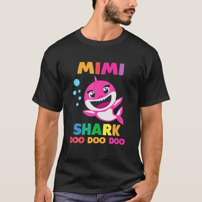 T-shirt Mimi Shark Doo Doo Funny Baby Mommy Kids (Devant)