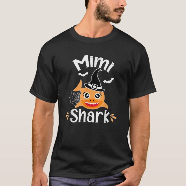T-shirt Mimi Shark Funny Halloween Mimi Grandma (Devant)
