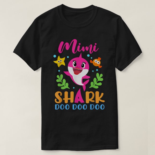 T-shirt Mimi Shark Shirt Mimi Shark Lover famille mère (Design devant)