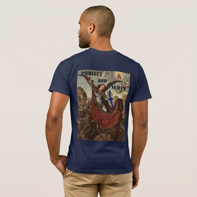 T-shirt mince de St Michael Blue Line (Dos entier)
