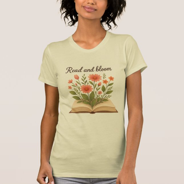 T-shirt mince en lecture et en floraison (Devant)
