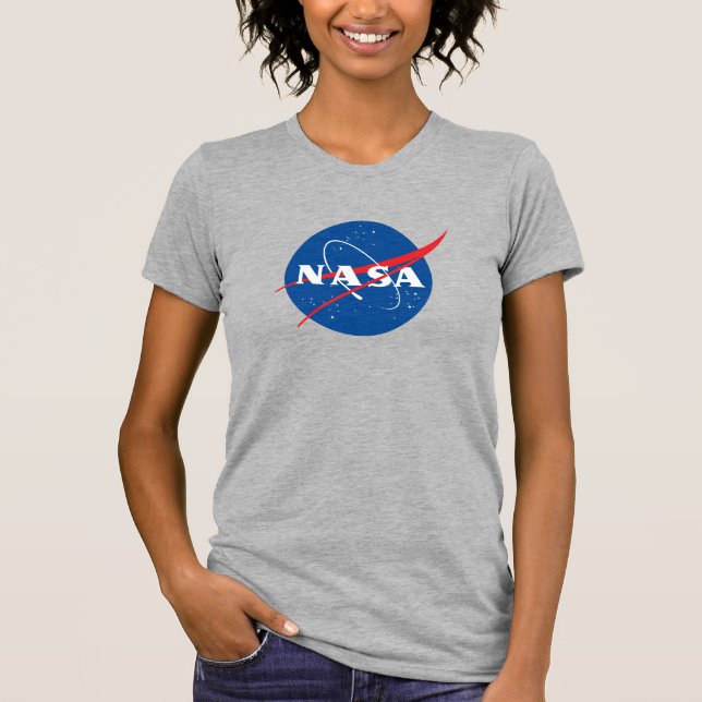 T-shirt mince féminin Iconic NASA (gris lune) (Devant)