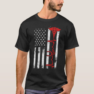 T-shirt Mince ligne rouge Usa Drapeau Infirmière Patriotiq