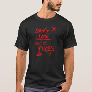 T-shirt Mince : Ne regardez pas rouge sur le noir