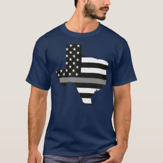 T-shirt Mince Silver Line Texas Drapeau État correctionnel