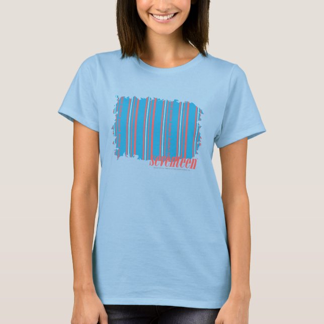 T-shirt Minces bandes Aqua 4 (Devant)