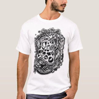 T-shirt Mind Melting Trippy noir et blanc Abstrait