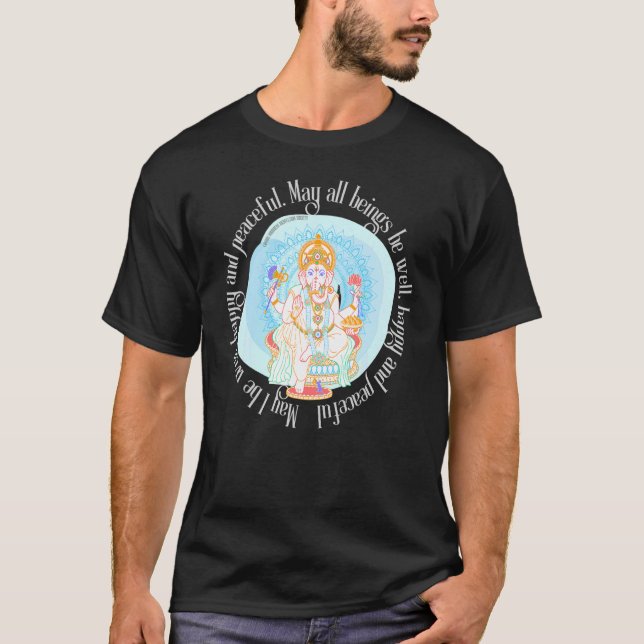 T-shirt Mindful Lotus Ganesh Spirituel Divine Yoga Meditat (Devant)