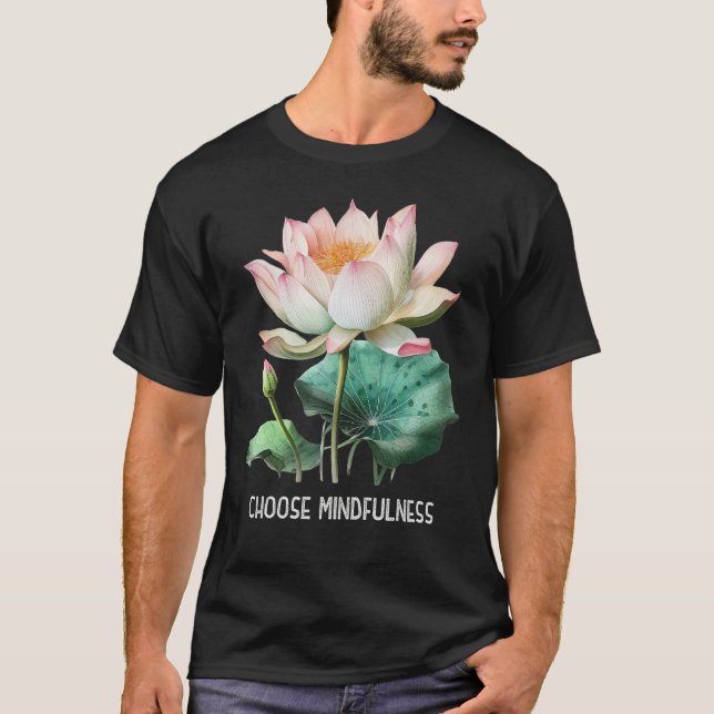 T-shirt Mindfulness Saying Minimal Yoga Tee Choose Mindful (Devant)