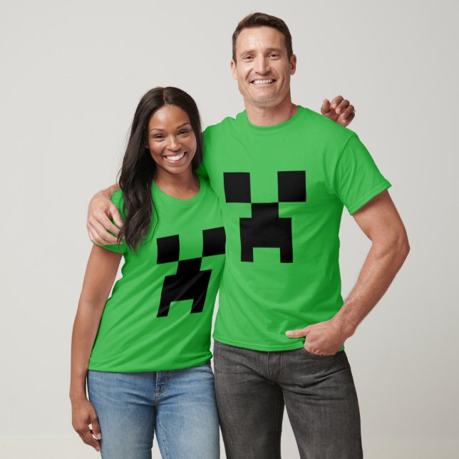 T-shirt Minecraft Creeper Pixel Visage de Monstre Vert – B (Unisexe)