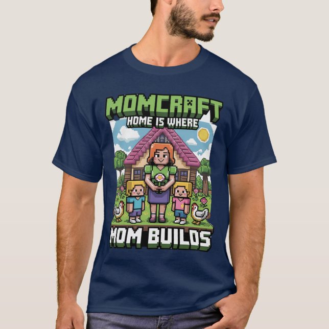 T-shirt Minecraft mom happy mother day girl (Devant)