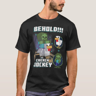 T-shirt Minecraft Voyez Le Zombie Jockey À Cheval Sur Le P