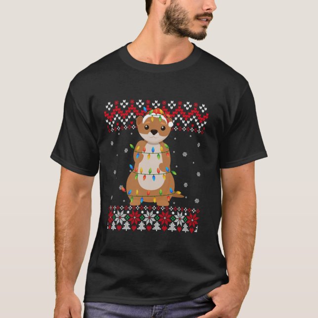 T-shirt Minet Père Noël Hommes Femmes Enfants Vilain Noël  (Devant)