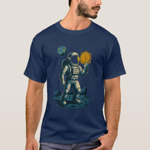 T-shirt Mineur Bitcoin dans l'espace - conception astronau