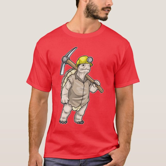 T-shirt Mineur de tortues Pickaxe Mines (Devant)