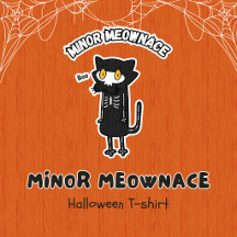 Mineur Meownace Boo Squelette Chat Halloween