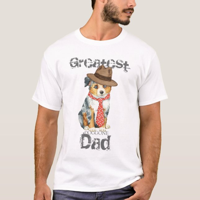 T-shirt Mini American Shepherd Dad (Devant)