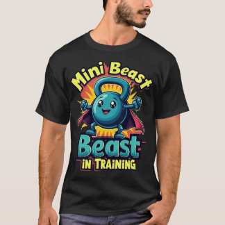 T-shirt Mini Bête en Formation : Cute Kettlebell Superhero
