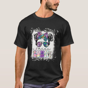 T-shirt Mini Bunny Messy Bun Kidlife Jour de Pâques Bleu