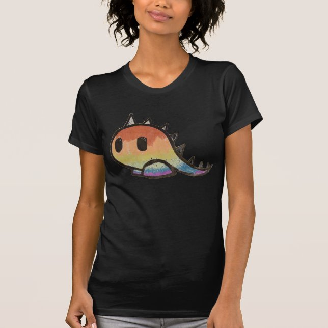 T-shirt Mini dinosaure d'arc-en-ciel (Devant)