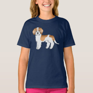 T-shirt Mini Goldendoodle couleur abricot parti-color