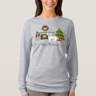 T-shirt Mini Goldendoodle crème - Salle de Noël festive