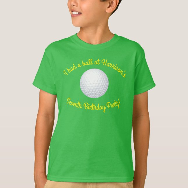 T-shirt Mini Golf Balls Anniversaire Fête Enfants Sports (Devant)
