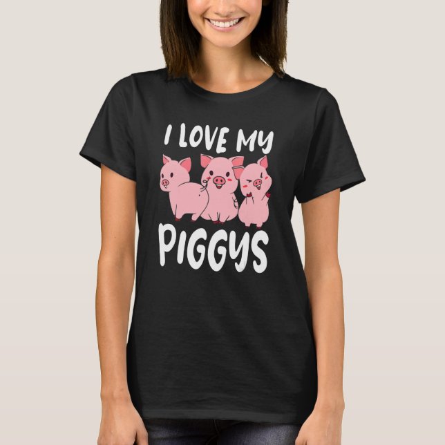 T-shirt Mini Maison Cochon J'Aime Mon Piglet Teacup Cochon (Devant)