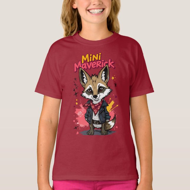 T-shirt Mini Maverick Cool Rebel Coyote Playground Punk  (Devant)