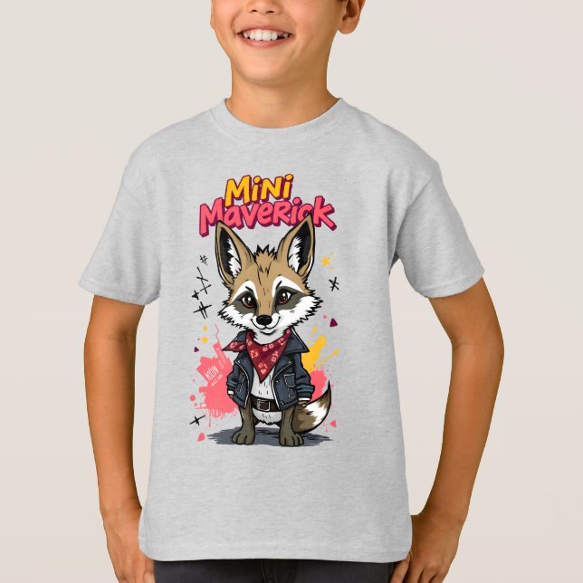 T-shirt Mini Maverick Cool Rebel Coyote Playground Punk  (Devant)