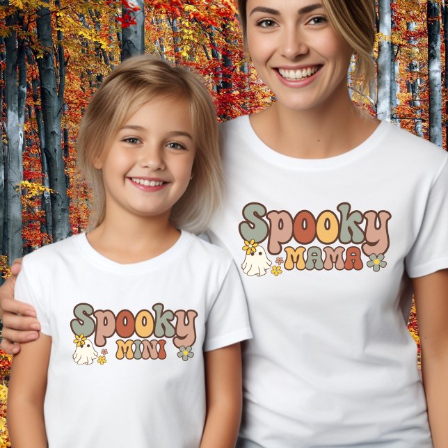 T-Shirt Mini rétro Halloween assorti maman et moi épouvant (Créateur téléchargé)