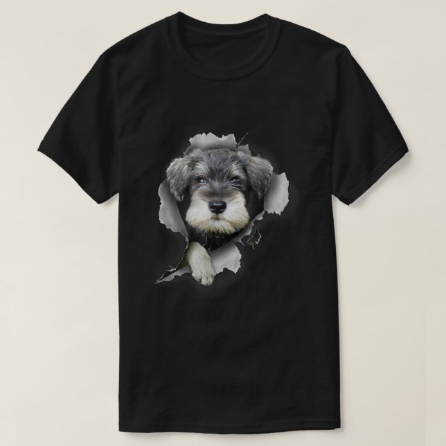 T-shirt Mini Schnauzer, Chemise Schnauzer Minature, S (Design devant)