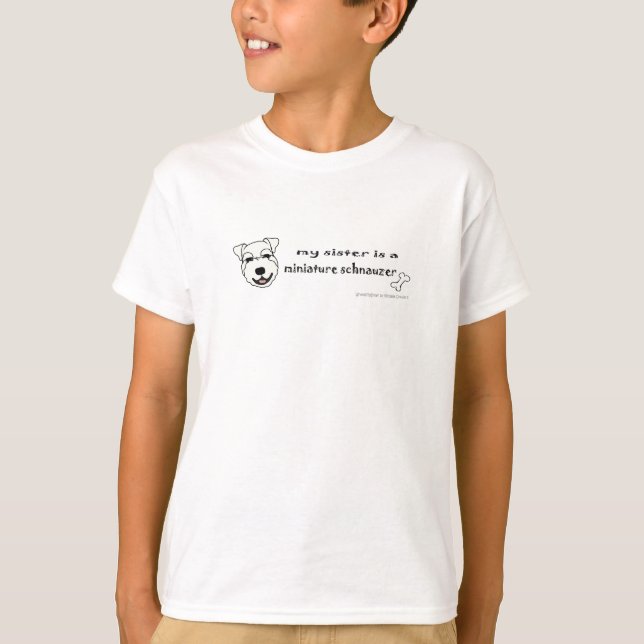 T-shirt Mini-SchnauzerSoeurBlanche (Devant)