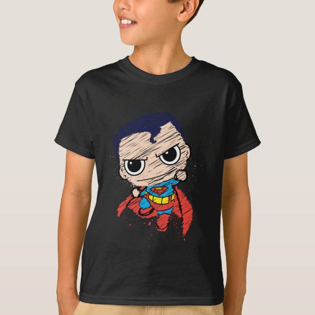 T-shirt Mini Superman Sketch - Flying (Devant)