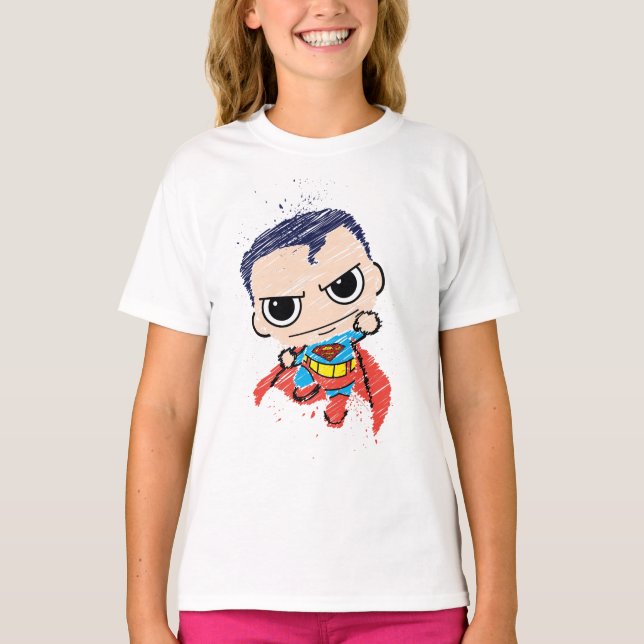 T-shirt Mini Superman Sketch - Flying (Devant)