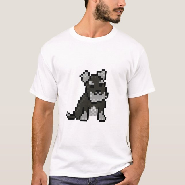 T-shirt Mini-T-shirt Pixel Schnauzer Art (Devant)
