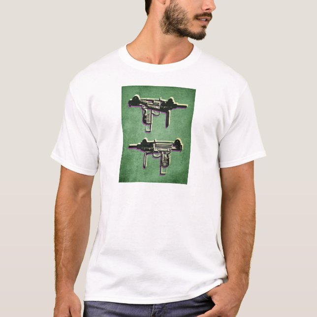 T-shirt Mini Uzi Sous-Machine Aron Vert (Devant)