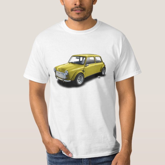 T-shirt Mini voiture du jaune 1969 classiques sur le (Devant)