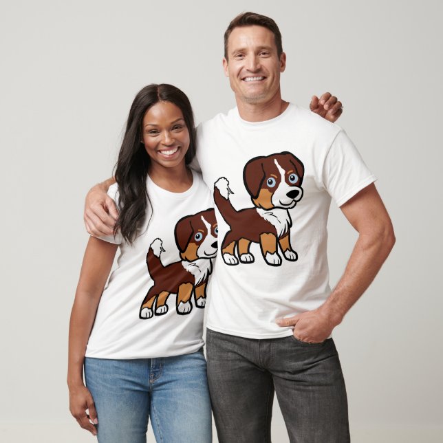 T-shirt Miniature American Shepherd Red Tri avec queue (Unisexe)