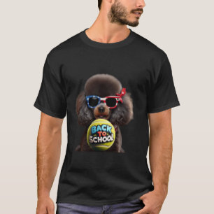T-shirt Miniature Caniche Retour À L'école Balle De Tennis