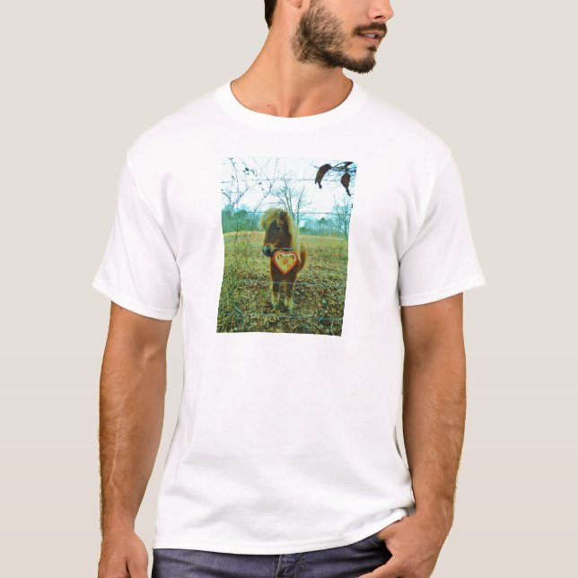 T-shirt Miniature cheval Brown Valentine Heart (Devant)